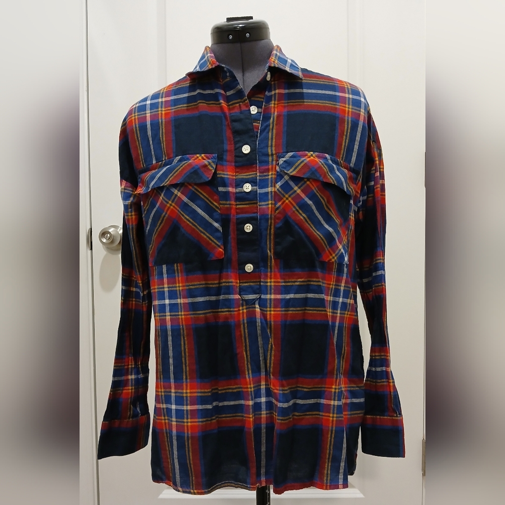 Old Navy Multicolored Plaid Boyfriend Long Sleeve Shirt